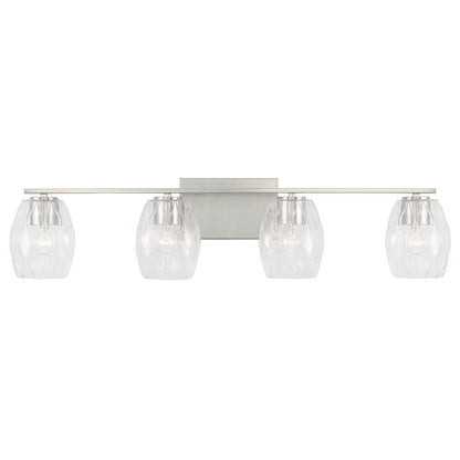 4 Light Bathroom Vanity Light, Wavy Embossed