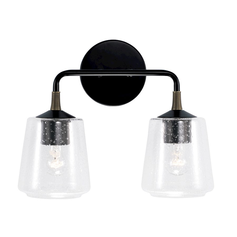 2 Light Bathroom Vanity Light, Black