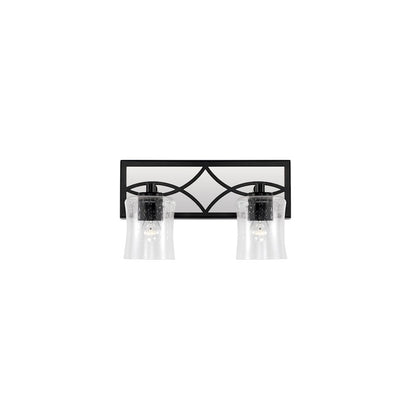 2 Light Bathroom Vanity Light, Matte Black