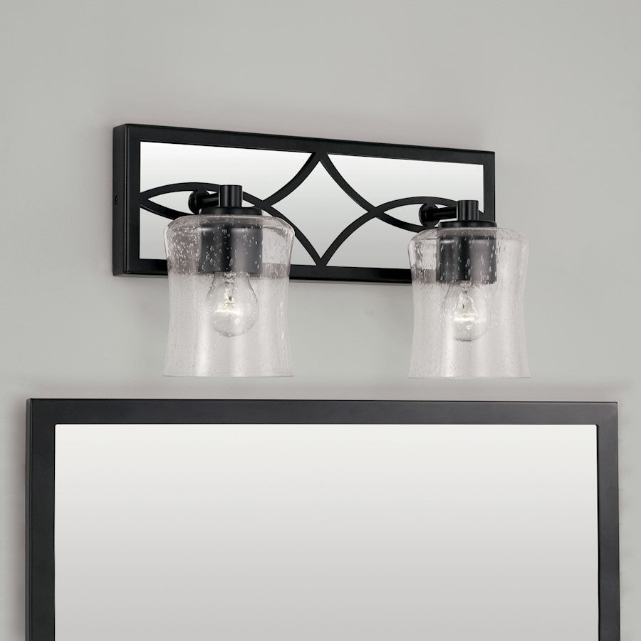 2 Light Bathroom Vanity Light, Matte Black