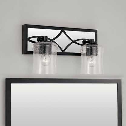 2 Light Bathroom Vanity Light, Matte Black