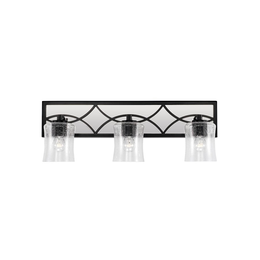 3 Light Bathroom Vanity Light, Matte Black