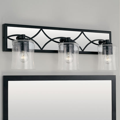 3 Light Bathroom Vanity Light, Matte Black