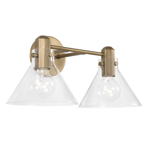 Capital Lighting Greer 2 Light Vanity, Aged Brass/Clear - 145821AD-528