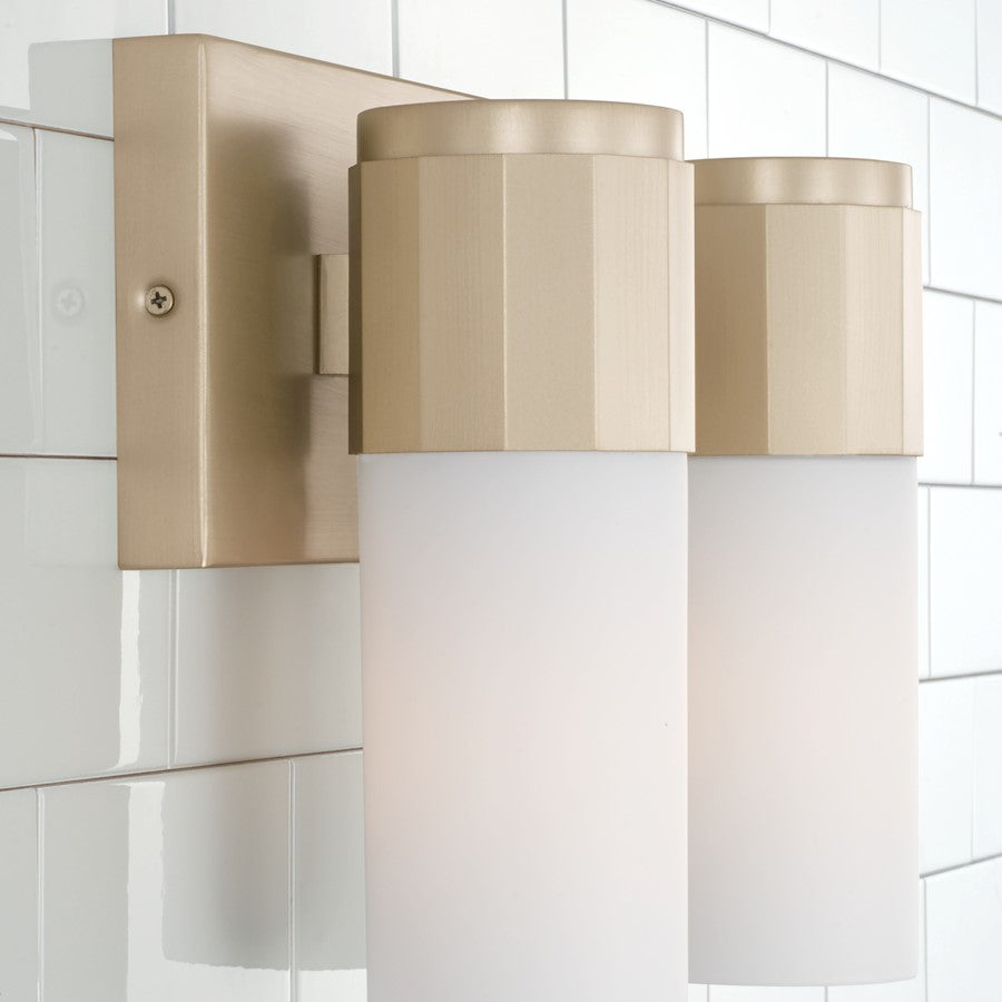 Sutton 2 Light Bathroom Vanity Light, Soft Gold/Soft White