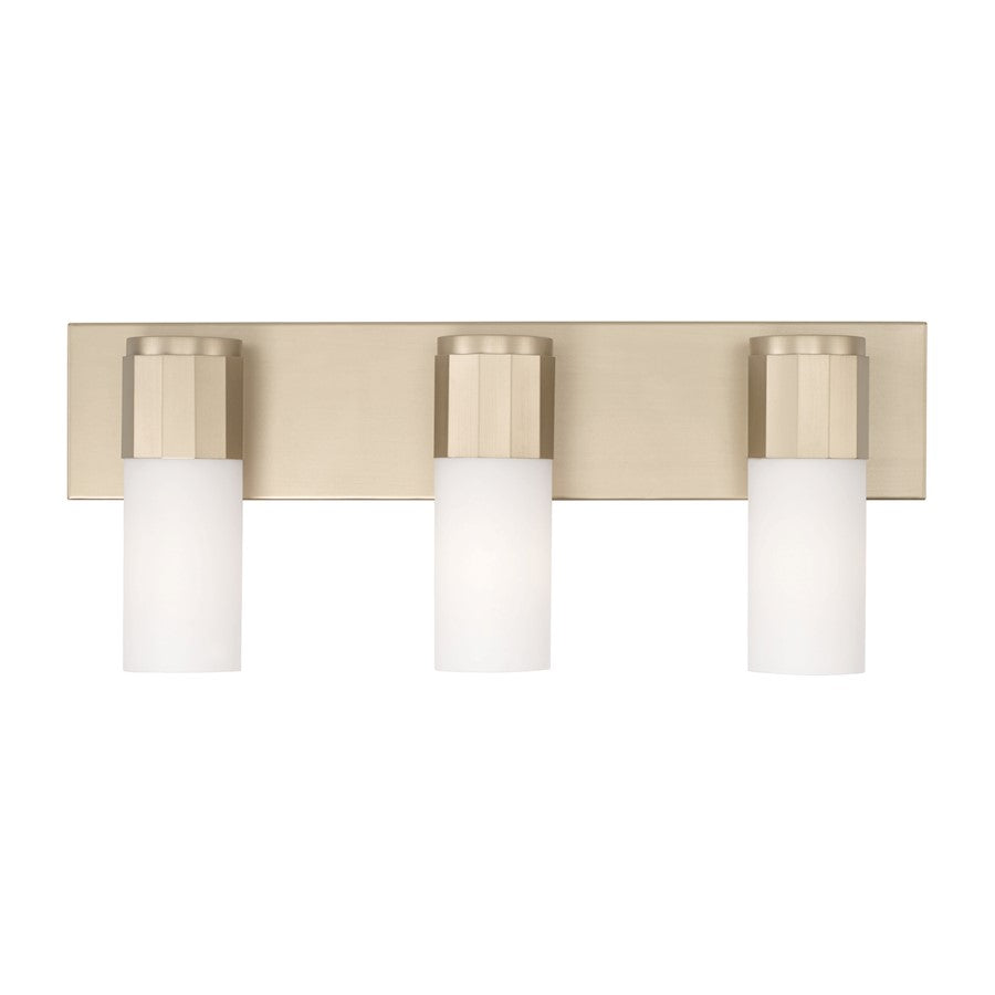 Sutton 3 Light Bathroom Vanity Light, Soft Gold/Soft White