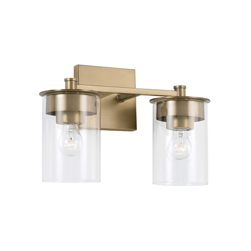 Capital Lighting Mason 2 Light Vanity, Aged Brass/Clear - 146821AD-532
