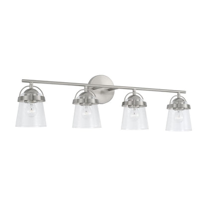 Capital Lighting Madison 4 Light Vanity, Nickel/Clear Seeded - 147041BN-534