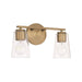 HomePlace Lighting Portman 2 Light Vanity, Brass/Clear - 148621AD-537