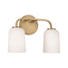 HomePlace Lighting Lawson 2 Light Vanity, Brass/Soft White - 148821AD-542