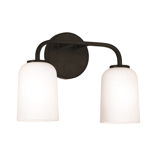 HomePlace Lighting Lawson 2 Light Vanity, Black/Soft White - 148821MB-542
