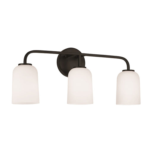 HomePlace Lighting Lawson 3 Light Vanity, Black/Soft White - 148831MB-542