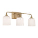HomePlace Lighting Presley 3 Light Vanity, Brass/Soft White - 148931AD-541