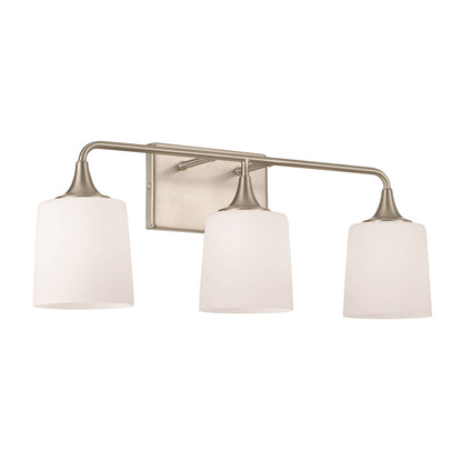 HomePlace Lighting Presley 3 Light Vanity, Nickel/Soft White - 148931BN-541