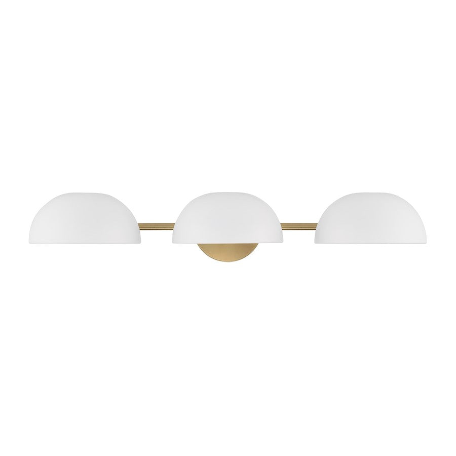 3 Light Bathroom Vanity Light, Brass