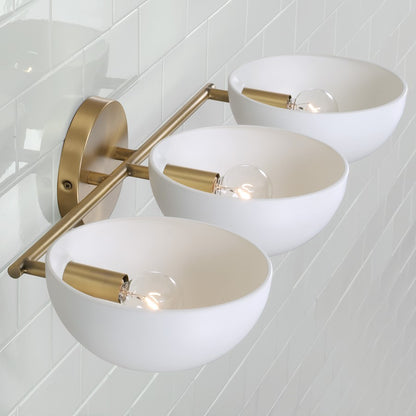 3 Light Bathroom Vanity Light, Brass