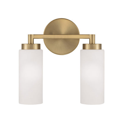 Alyssa 2 Light Bathroom Vanity Light, Brass/Faux Alabaster