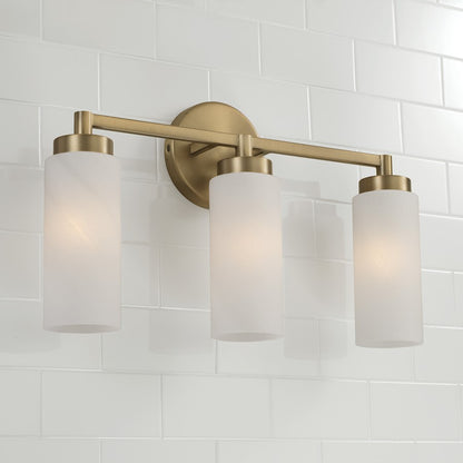 3 Light Bathroom Vanity Light, Brass