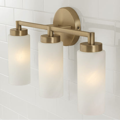 3 Light Bathroom Vanity Light, Brass