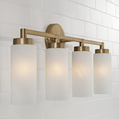 4 Light Bathroom Vanity Light, Brass