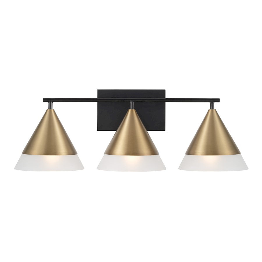 3 Light Bathroom Vanity Light, Brass