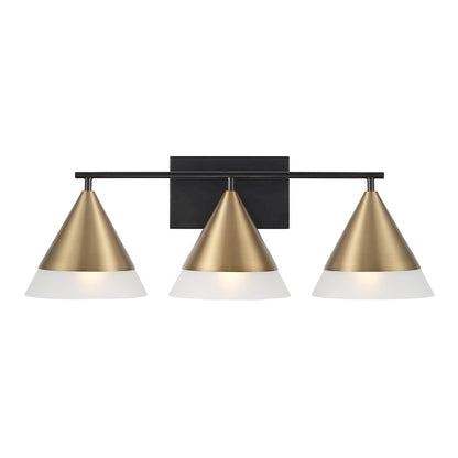 3 Light Bathroom Vanity Light, Brass