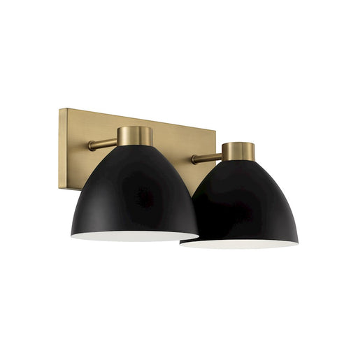 HomePlace Lighting Ross 2 Light Vanity, Brass/Black/White Interior - 152021AB