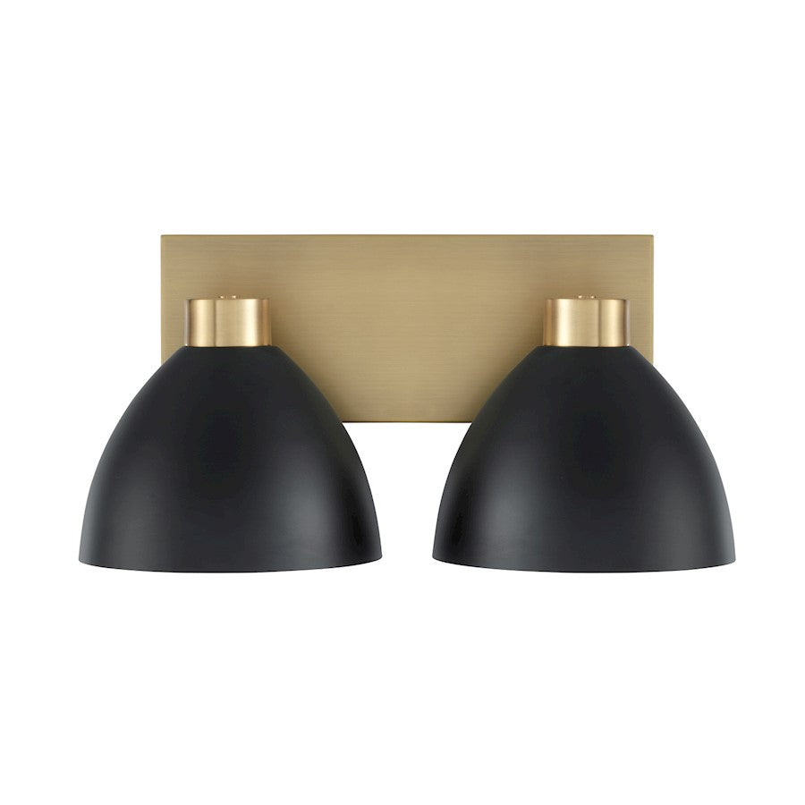 2 Light Bathroom Vanity Light, Brass