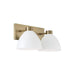 HomePlace Lighting Ross 2 Light Vanity, Brass/White/White - 152021AW
