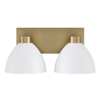 2 Light Bathroom Vanity Light, Brass