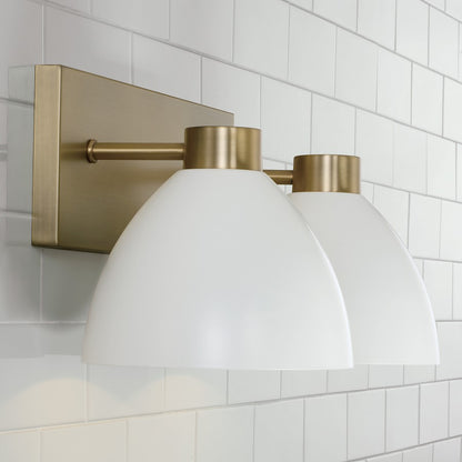 2 Light Bathroom Vanity Light, Brass