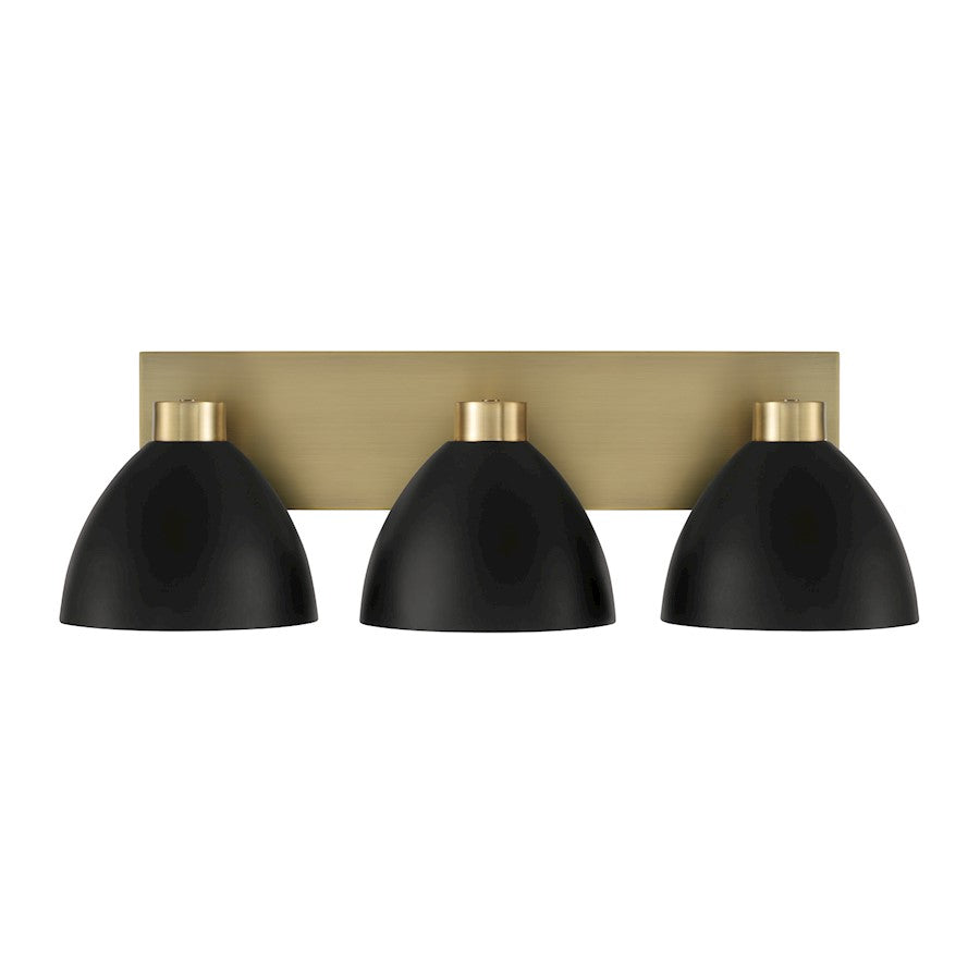 3 Light Bathroom Vanity Light, Brass