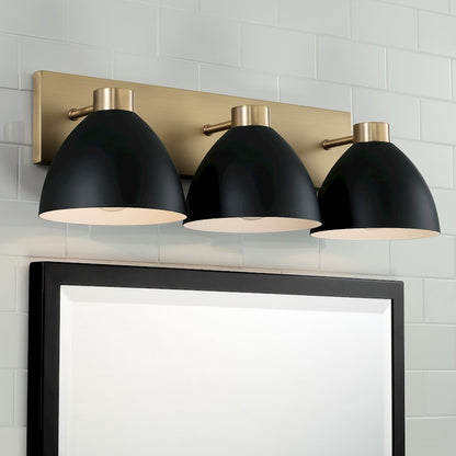 3 Light Bathroom Vanity Light, Brass