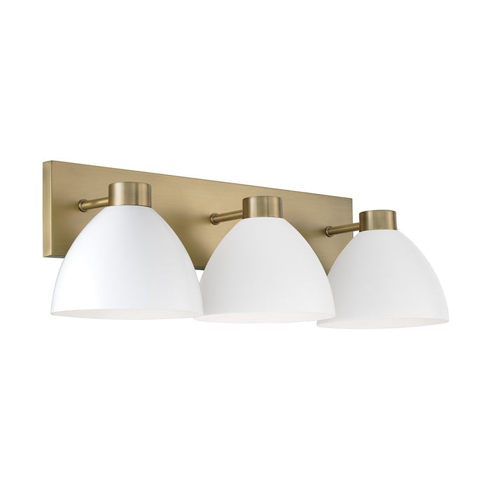 HomePlace Lighting Ross 3 Light Vanity, Brass/White/White - 152031AW