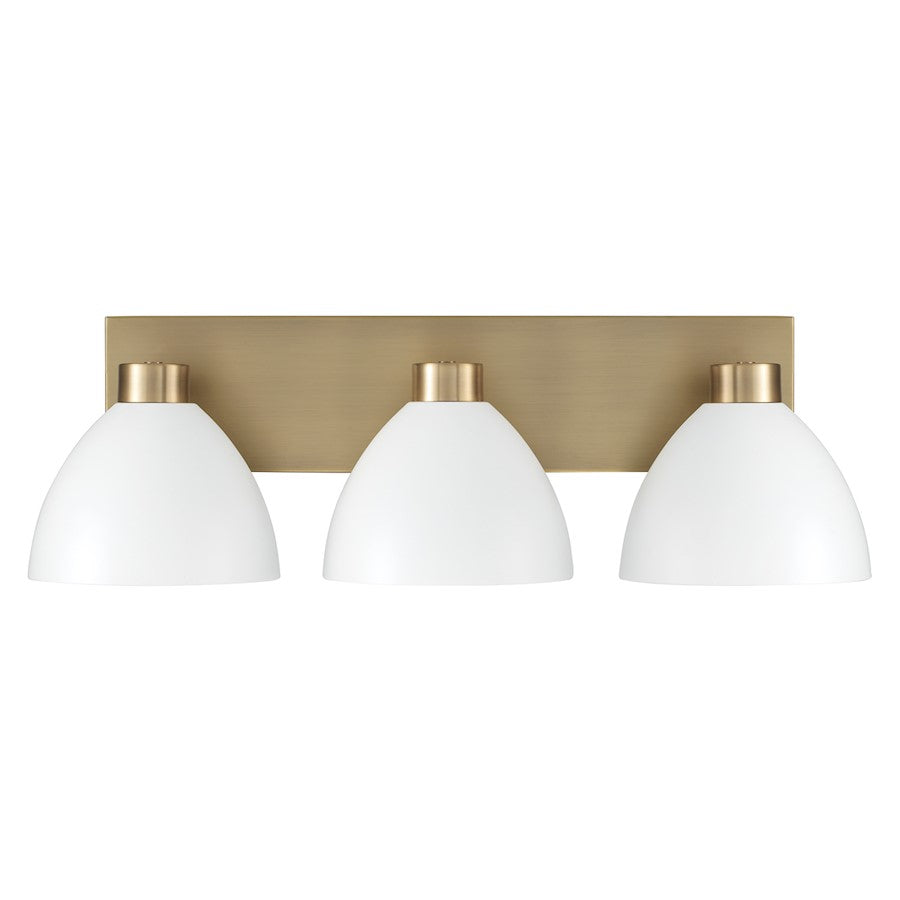 3 Light Bathroom Vanity Light, Brass