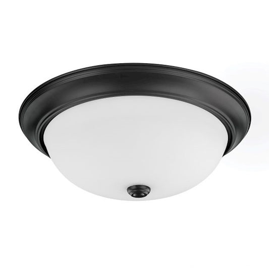 Capital Lighting 3-Light Flush Mount, Matte Black/Soft White - 214731MB