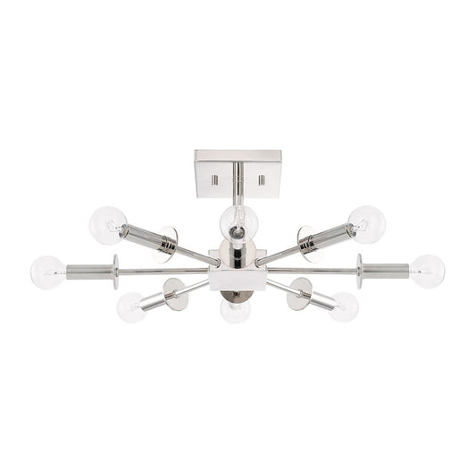 Capital Lighting City 8 Light Semi-Flush, Polished Nickel