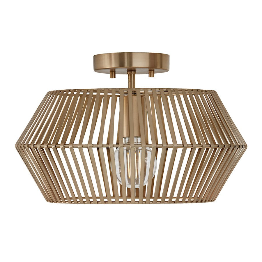 Capital Lighting Kaiya 1 Light Semi Flush Mount, Brass - 230311MA