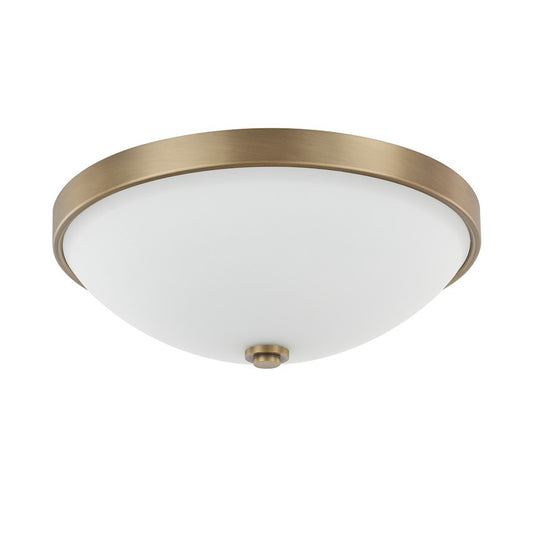 Capital Lighting 2 Light Flush Mount, Aged Brass - 2323AD-SW