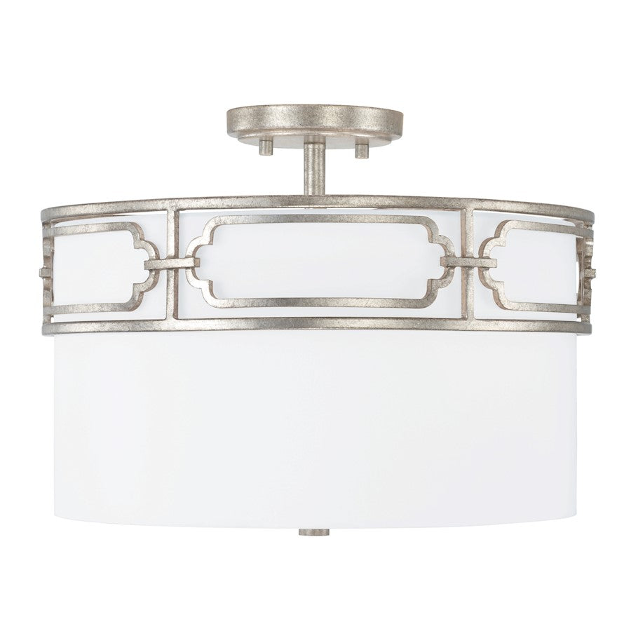 Capital Lighting Merrick 3 Light Semi Flush Mount, Silver - 243431AS