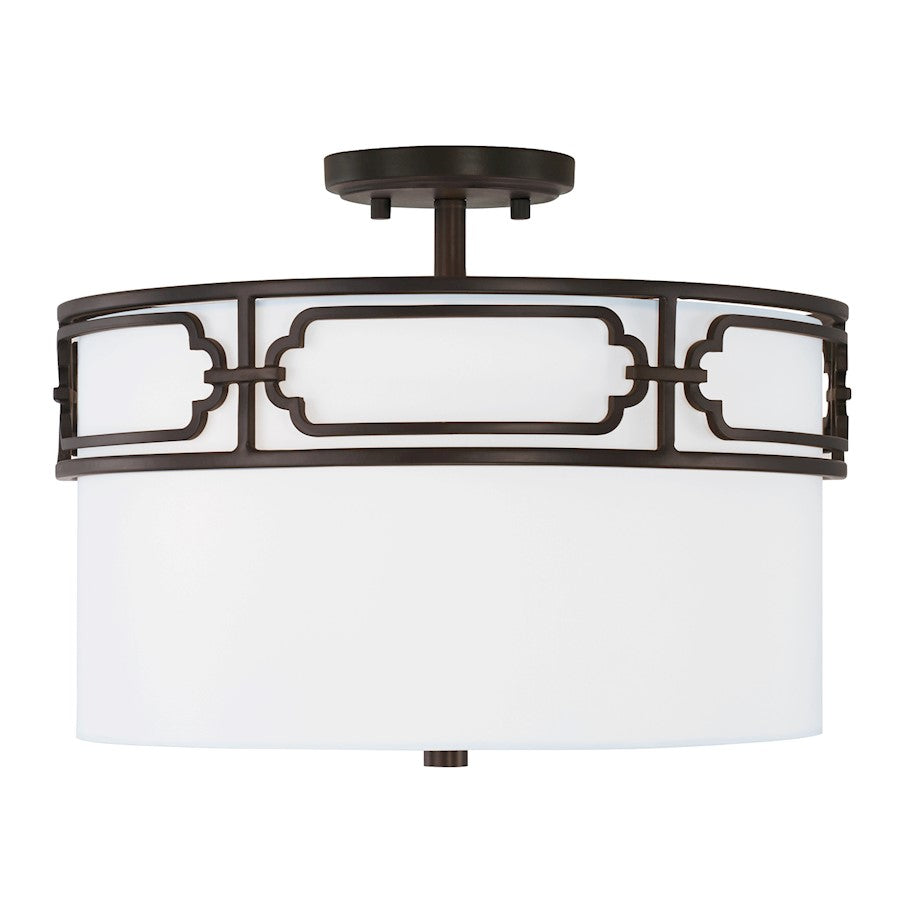 Capital Lighting Merrick 3 Light Semi Flush Mount, Bronze - 243431OB