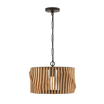 Capital Lighting Archer 1 Light Semi Flush Mount, Wood/Black