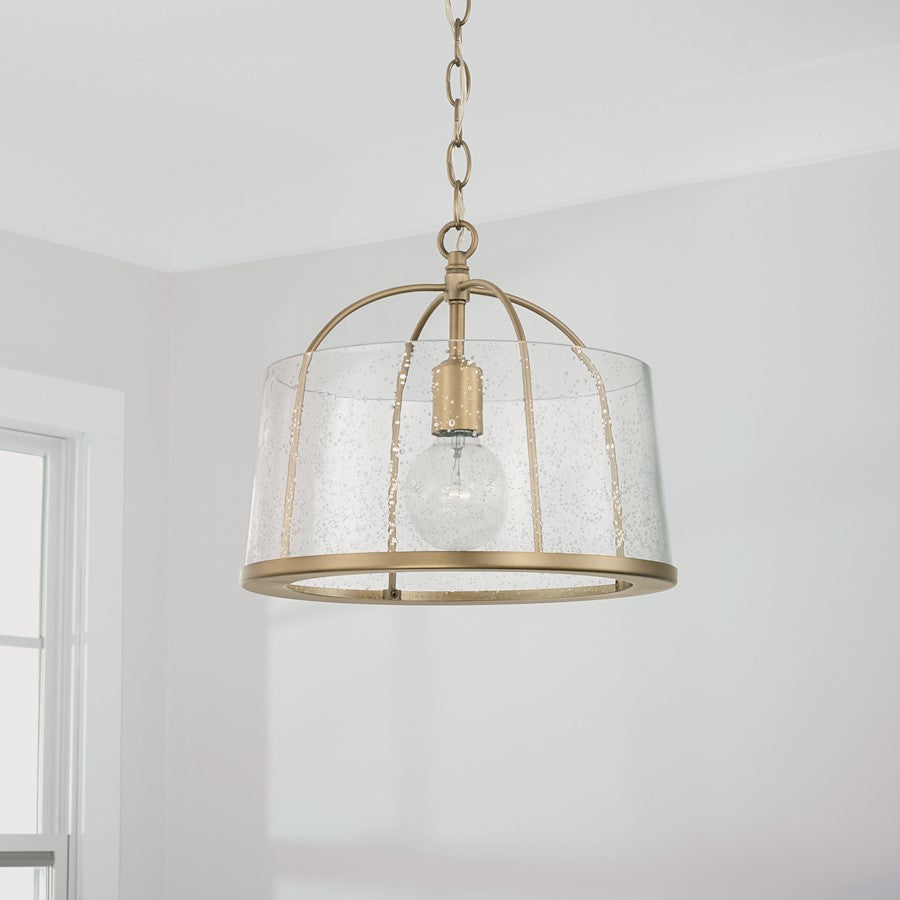 Capital Lighting Madison 1 Light Semi Flush, Clear Seeded