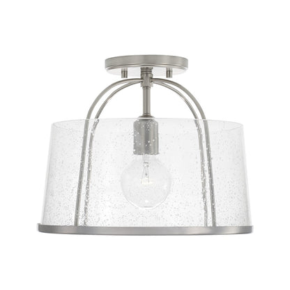 Capital Lighting Madison 1 Light Semi Flush, Nickel/Seed - 247011BN