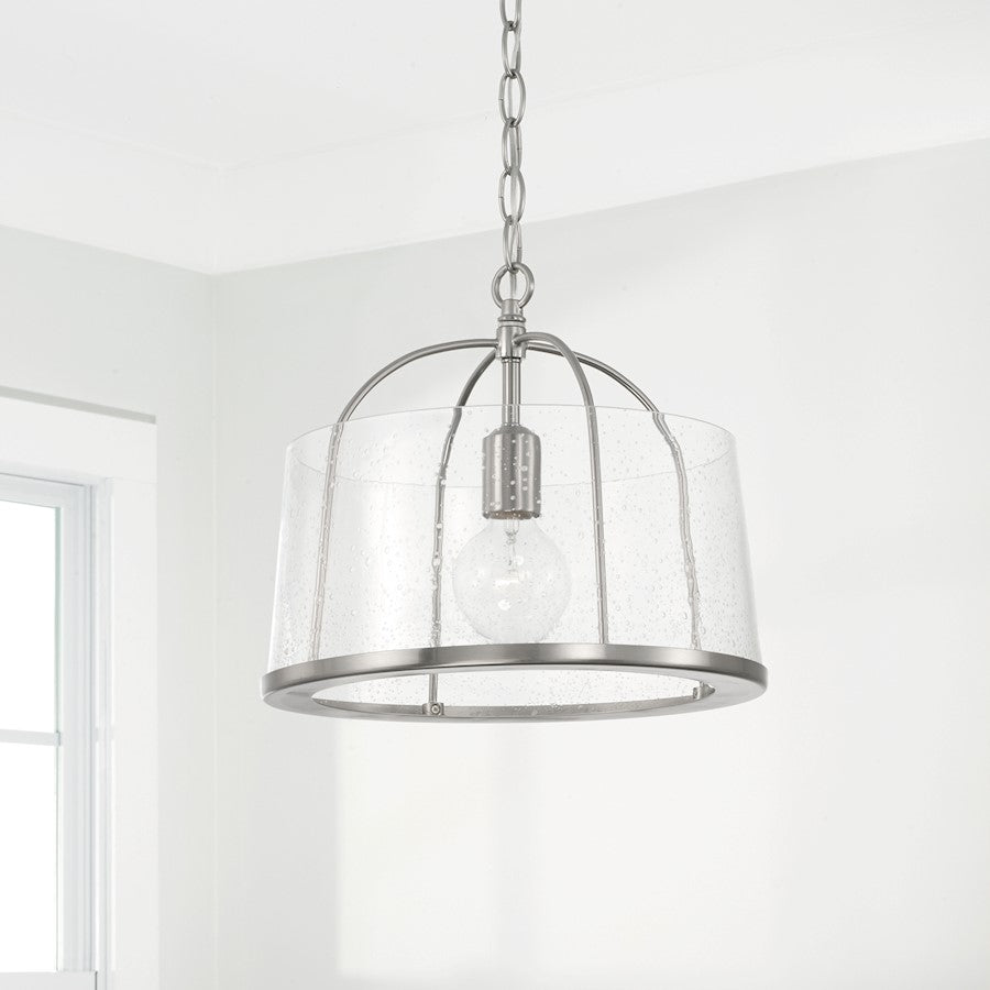 Capital Lighting Madison 1 Light Semi Flush, Clear Seeded