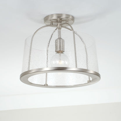 Capital Lighting Madison 1 Light Semi Flush, Clear Seeded