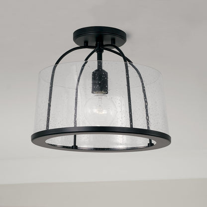 Capital Lighting Madison 1 Light Semi Flush, Clear Seeded