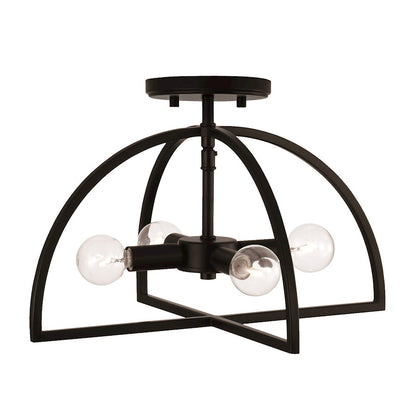 HomePlace Lighting Lawson 4 Light Semi Flush Mount, Black - 248841MB