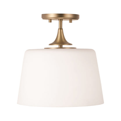 HomePlace Lighting Presley 1 Light Semi Flush Mount, Brass/Soft White - 248911AD