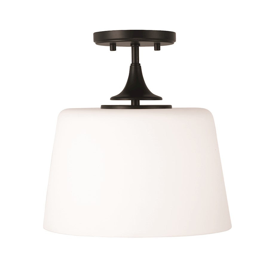 HomePlace Lighting Presley 1 Light Semi Flush Mount, Black/Soft White - 248911MB